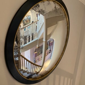 Ferrara Nero konvex väggspegel: Stort antikt glas (112 cm) bild 5