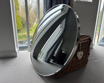 Handmade Grey Convex Wall Mirror – Sassari Framed Glass (100cm)