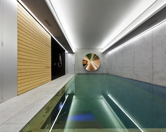 The Convex Mirror Company UK - 200cms diameter gold concave mirror.