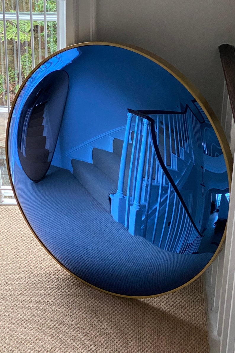 The Convex Mirror Company Portofino Blue 100 Cm Glass Convex Etsy