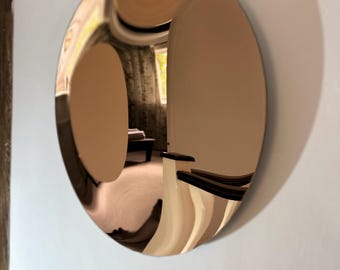 100 cm Rose Gold Concave Mirror – Statement Glass Wall Mirror, Luxury Home