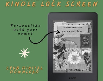 Gepersonaliseerde Cottagecore Kindle-vergrendelscherm: aangepaste digitale download