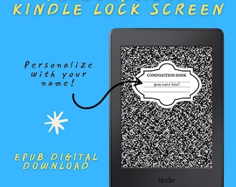 "Personalisiertes Kompositions-Notizbuch ""Kindle Lock Screen"" (Digitaler Download)"