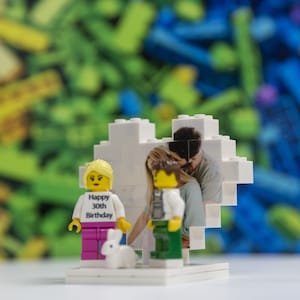 Cadeau Lego Saint-Valentin, vos photos imprimées sur des figurines LEGO à votre ressemblance pour le cadeau parfait pour la Saint-Valentin pour elle/lui