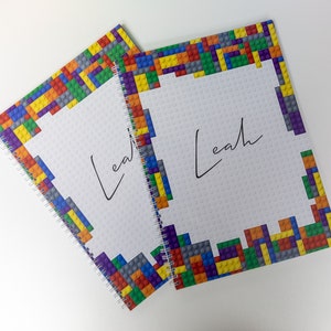 Personalised A4 Notebook - Building Brick Toy Themed - Etsy