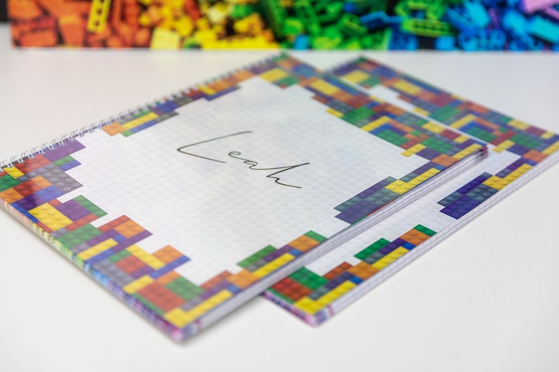 Personalised A4 Notebook - Building Brick Toy Themed - Etsy