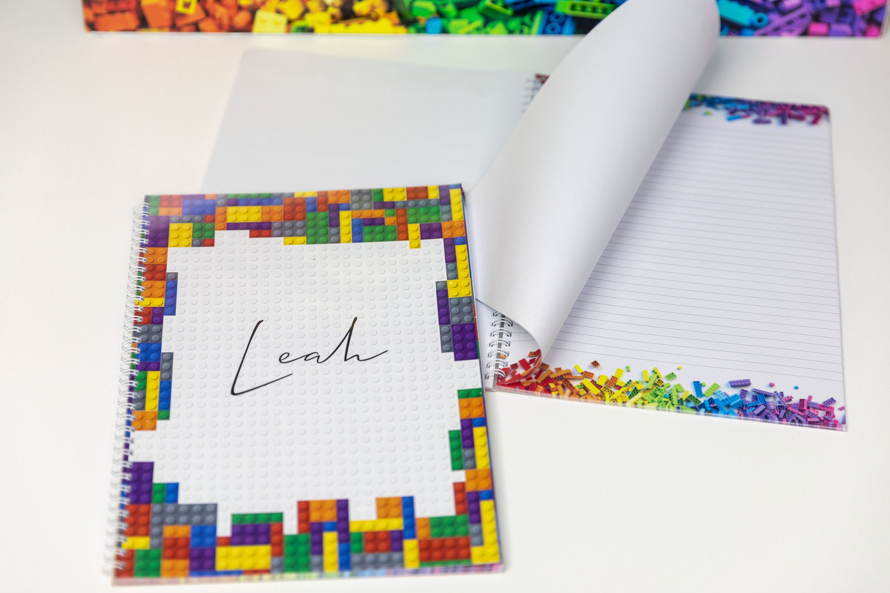 Personalised A4 Notebook - Building Brick Toy Themed - Etsy