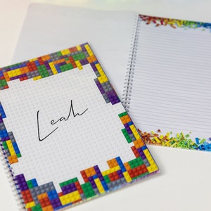 Personalised A4 Notebook - Building Brick Toy Themed - Etsy