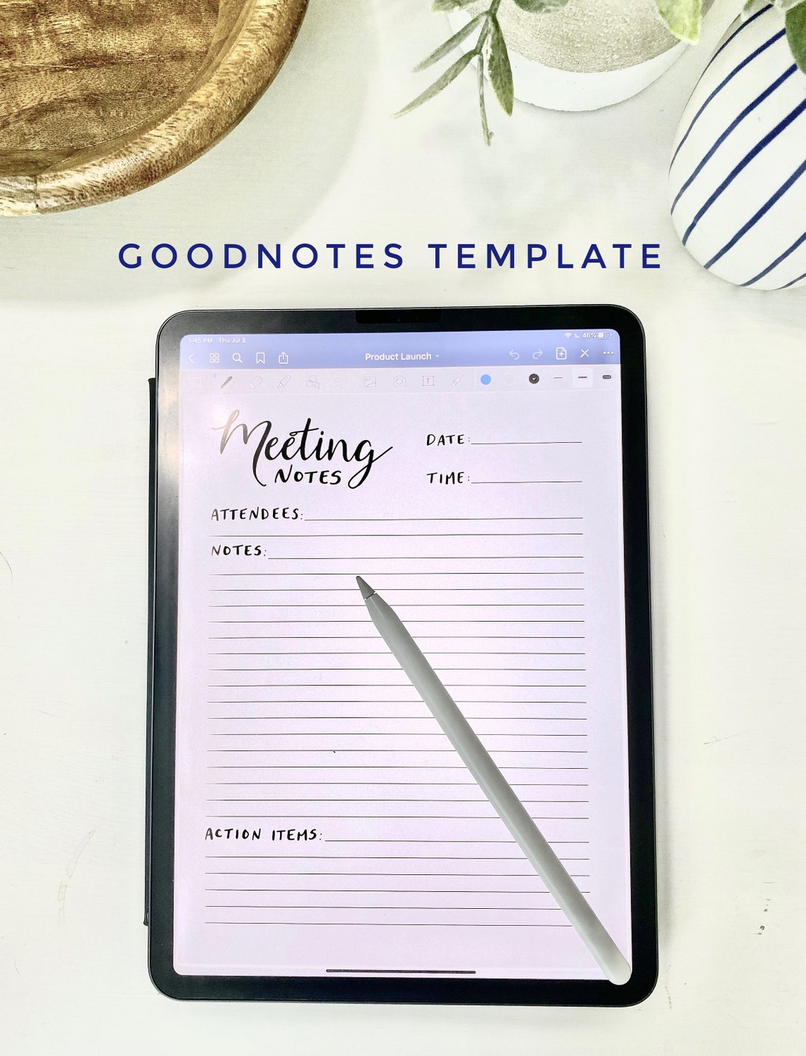 MEETING NOTES TEMPLATE Printable & GoodNotes Etsy