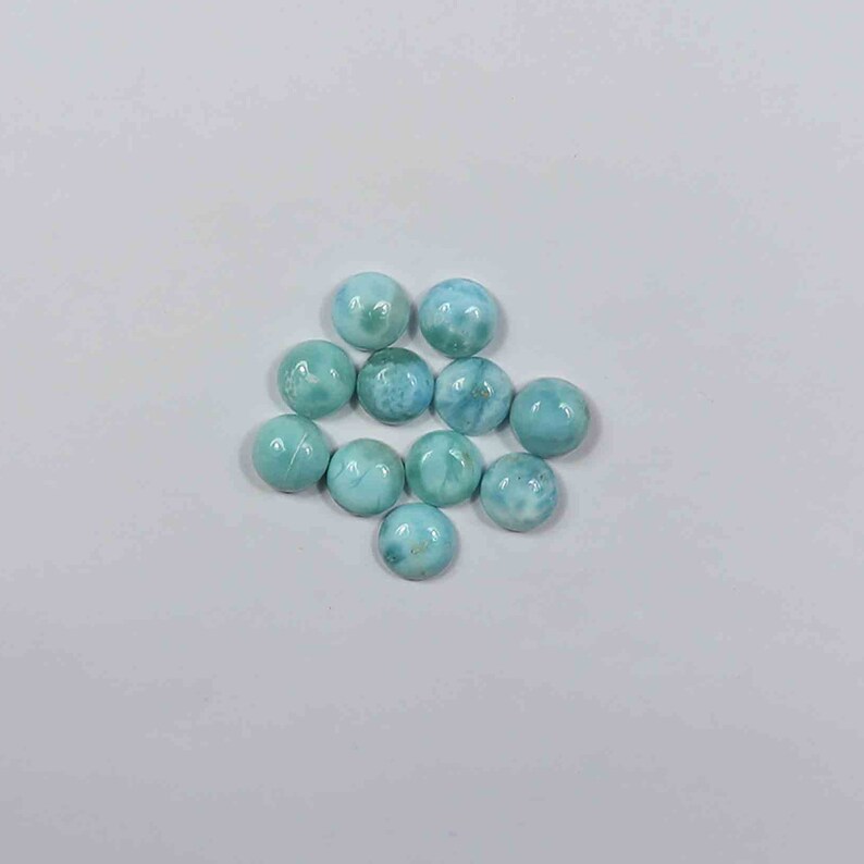 10 Piece Of 8x8mm Round Larimar Round Shape Cabochons Natural Larimar Calibrated Size Jewelry Making Loose Gemstone#AR297
