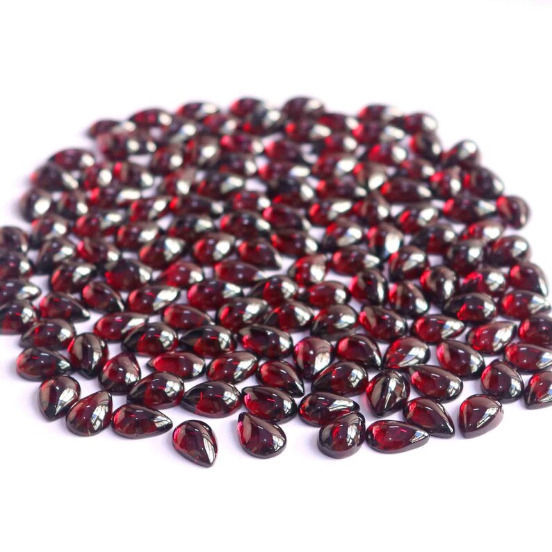 Garnet Loose Stone 10 Pieces Of 7x10mm Natural Pear Garnet Gemstone Cabochon Calibrated Garnet Lot Semi Precious Gemstone Cabochon#AR537