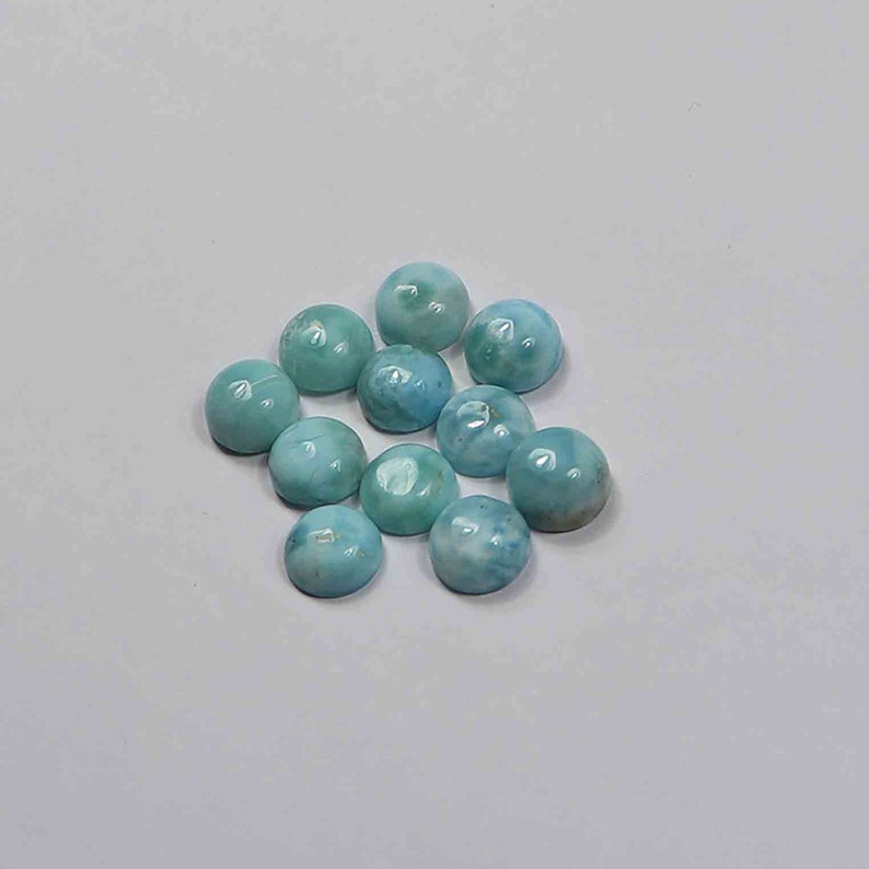 10 Piece Of 8x8mm Round Larimar Round Shape Cabochons Natural Larimar Calibrated Size Jewelry Making Loose Gemstone#AR297