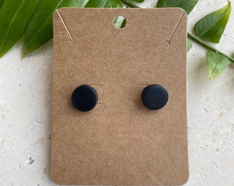 Black Studs | POLYMER CLAY EARRINGS | lightweight | statement earrings | handmade