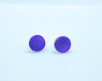 Purple Metallic studs | POLYMER CLAY EARRINGS | lightweight | handmade | statement earrings