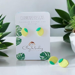 Lemon Stud Earrings | POLYMER CLAY EARRINGS | Lightweight | Handmade