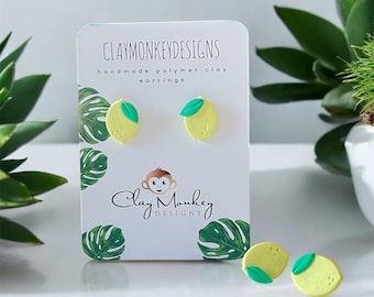 Lemon Stud Earrings | POLYMER CLAY EARRINGS | Lightweight | Handmade
