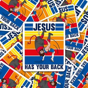 Sticker / Fridge Magnet | Jesus Has Your Back Christian