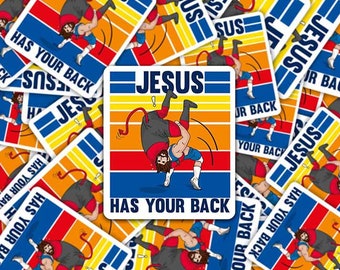 Sticker / Fridge Magnet | Jesus Has Your Back Christian
