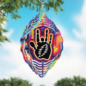 Wind Spinner | Enhance your back deck with this Jerry&#39;s Hand Dead Head Inspired Windspinner 8 inches
