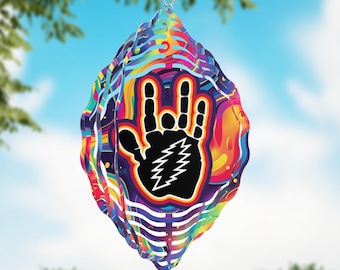 Wind Spinner | Enhance your back deck with this Jerry's Hand Dead Head Inspired Windspinner 8 inches