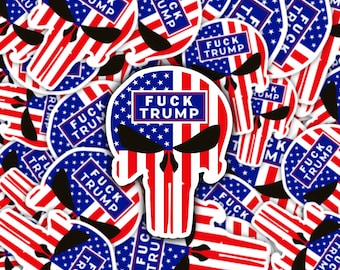 Sticker / Fridge Magnet | F*ck Trump Anti-Trump Skull