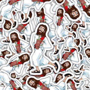 Jesus getting hydrated Stanley Traveler Quencher Sticker