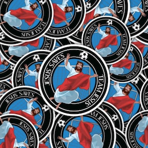 Sticker or Fridge Magnet | Jesus Saves | Team Jesus | Funny Sticker / Fridge Magnet
