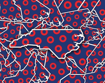 Vinyl Sticker | Donut Pattern | North Carolina or South Carolina State Sticker
