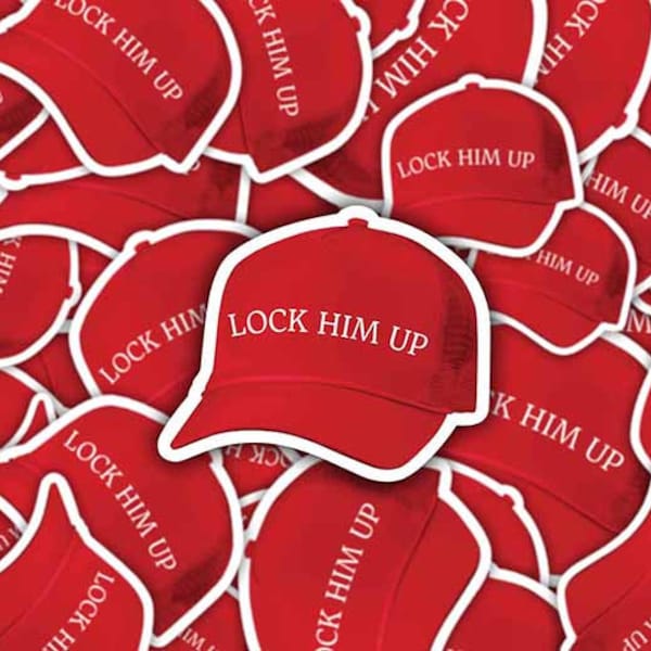 Lock HIM UP Anti-Trump Vinyl Sticker / fridge magnet