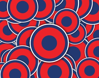 Red and Blue Donut Jam Band Inspired Sticker