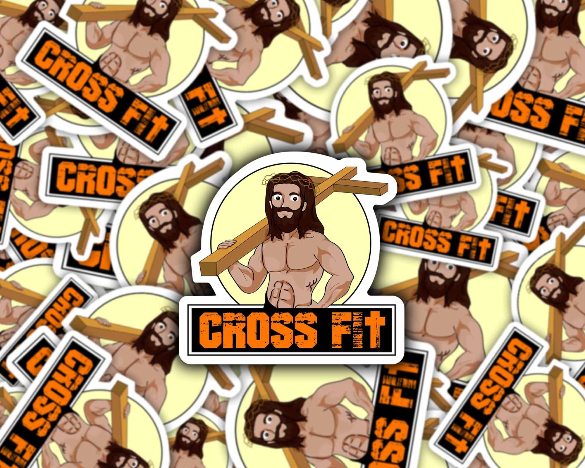 Jesus CrossFit Sticker for Sale by overwithdrawn