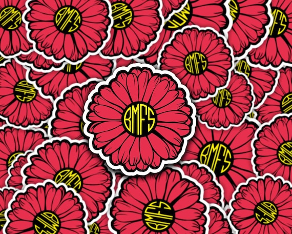 Vinyl Sticker | BMFS Red Daisy Sticker or Magnet