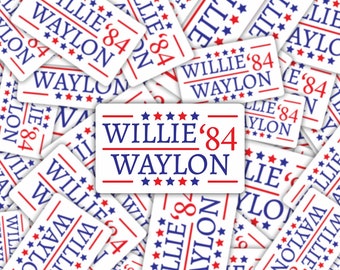 Willie & Waylon for President Sticker