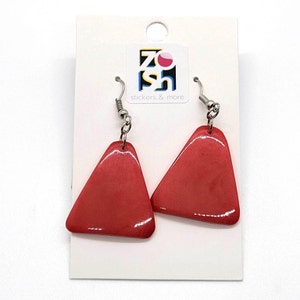 Organic Tagua Nut Earrings Handmade - Pink H