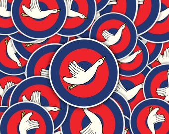 Red and Blue Goose Jam Band Inspired Donut Sticker