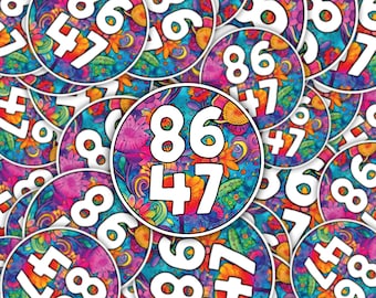 8647 Floral Anti-Trump Sticker / Fridge Magnet