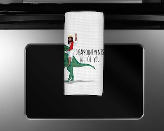 Funny Jesus "Disappointments all of you" - Jesus Tea Towels Waffle Towels