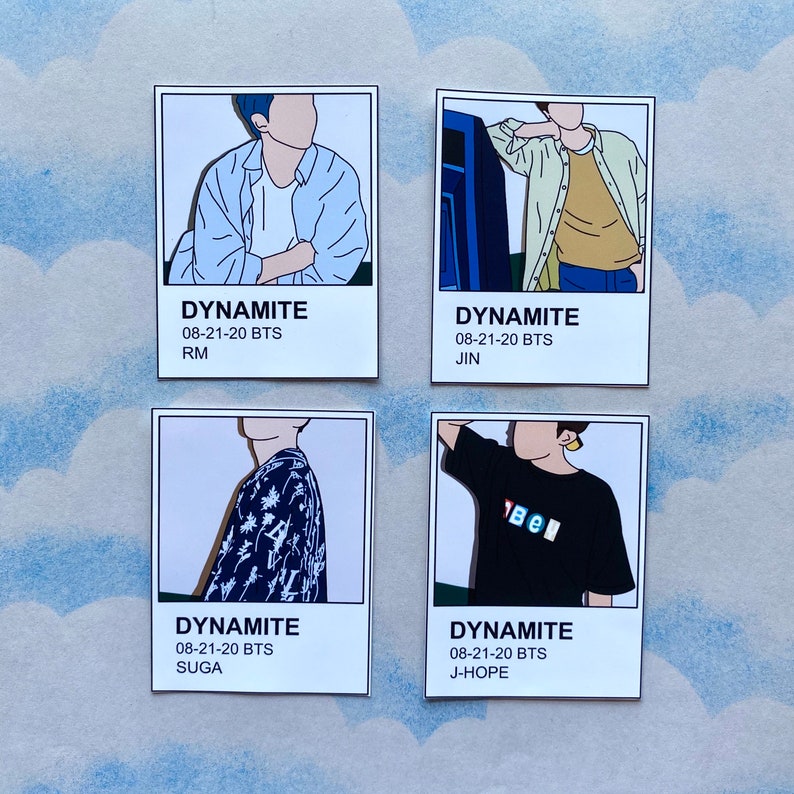 bts dynamite pantone stickers for journaling laptops or