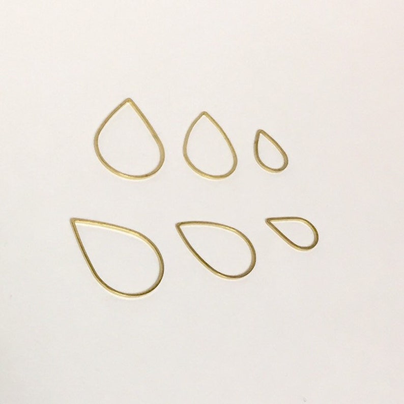 Thin Metal teardrop rings 11x16mm 22x31mm single rings Micromacrame rings - set of 2 17x25mm Macrame metal rings