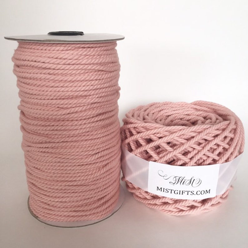 Soft Pink Macrame Cord 3MM - 10m / 35m / 100m Natural Fiber Cotton Rope ...