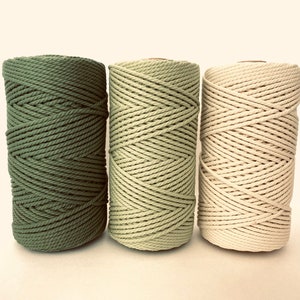Light Green - 4 mm Twisted Macrame Cord