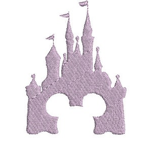 Askungens slott silhuett maskinbroderimönster