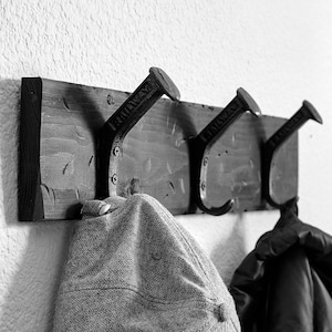 Western Towel & Coat Hanger | Railroad Spike Towel Holder | Western Bath Decor | Rustic Coat Rack | Farmhouse Towel rack | Black