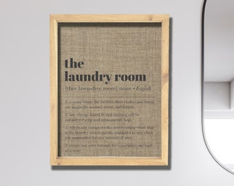 Rough Cut Wood Framed Wall Art | Bathroom Decor | Word Art | Rustic Decor | Canvas Art | Farmhouse Sign | Laundry Room