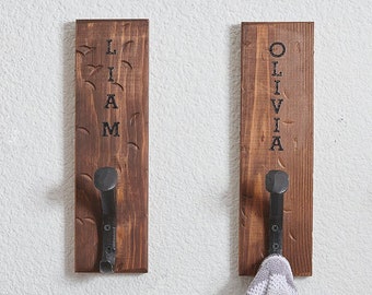 Personalized towel & coat hangers | Towel holder | Coat hanger | western Towel holder | Rustic Bath Decor