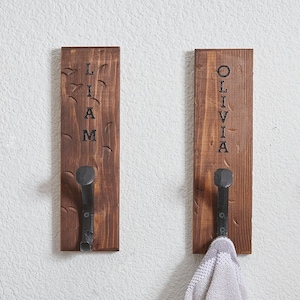 Personalized towel & coat hangers | Towel holder | Coat hanger | western Towel holder | Rustic Bath Decor