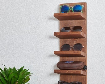 Sunglass Organizer with Magnetic Key Chain Holder | Sunglasses organizer | Sunglasses shelf | Wall organized | Entry organizer