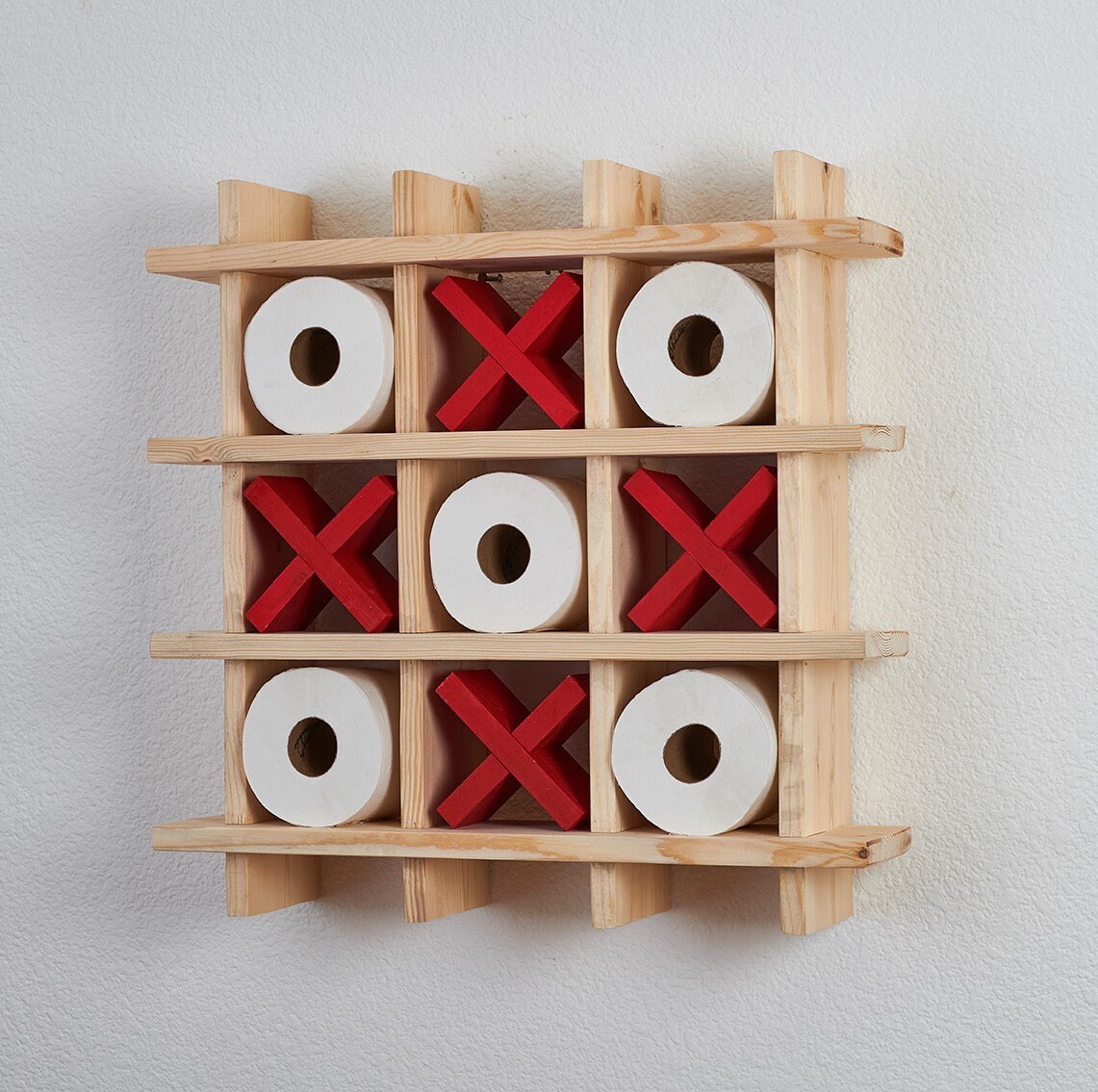 Large Toilet Paper Holder Tic Tac Toe Blue Pine Toilet Etsy