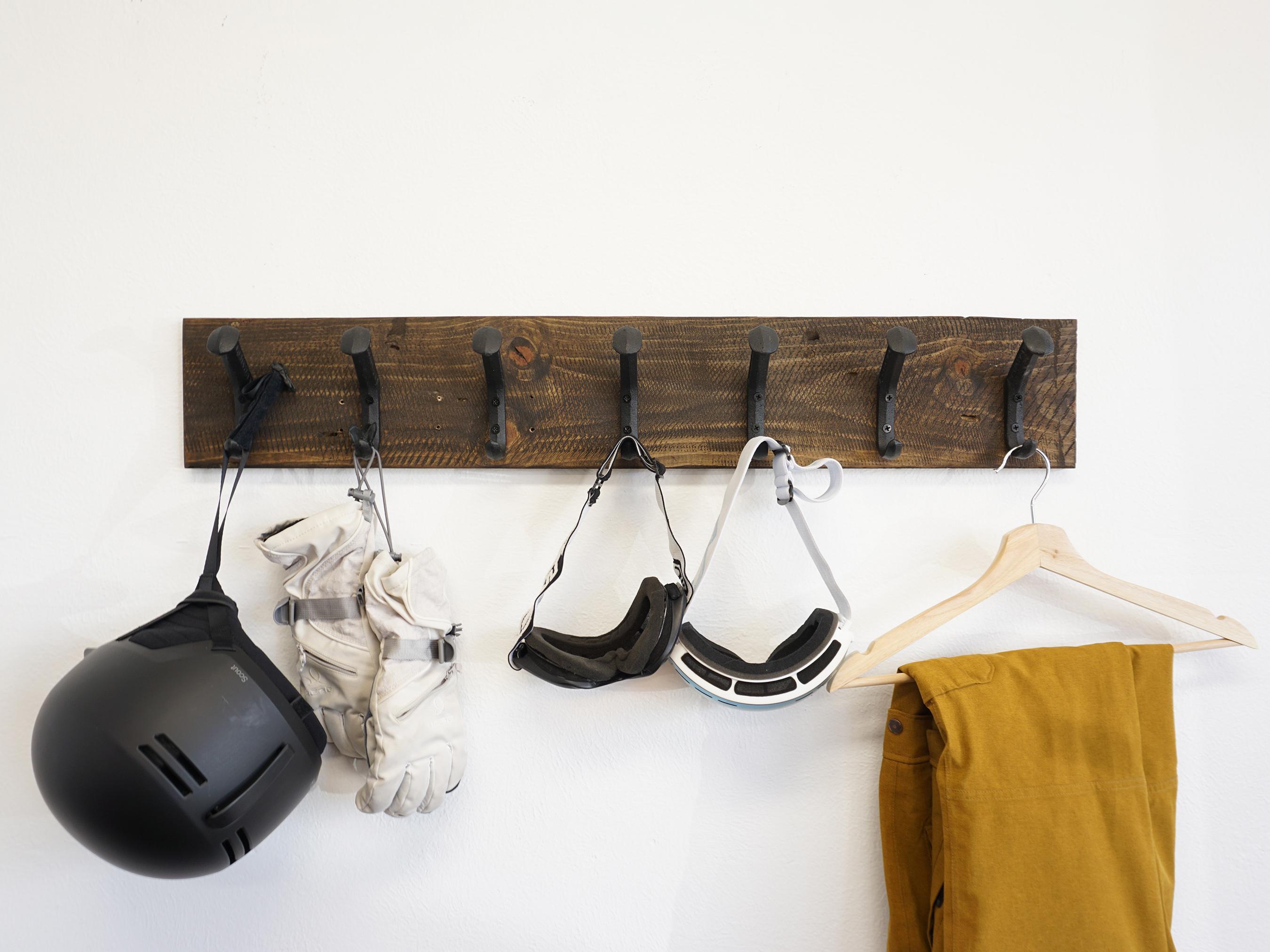 Reclaimed Wood Coat Rack | Distressed Farmhouse Hooks, Old World Decor ...