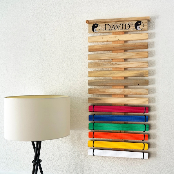 Martial Arts Belt Rack | Karate Belt Rack | Display Rack | Personalized | Karate | Kids | Jiu Jitsu | Taekwondo Belt Rack